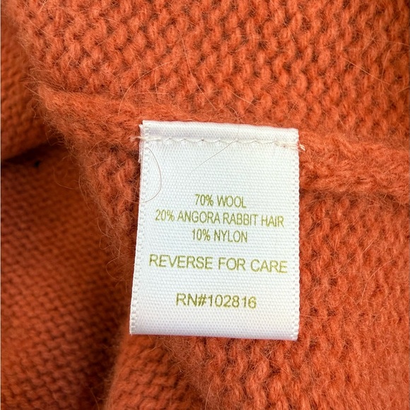 Garnet Hill Orange Button-Up Cardigan - Picture 7 of 8